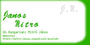 janos mitro business card