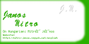 janos mitro business card
